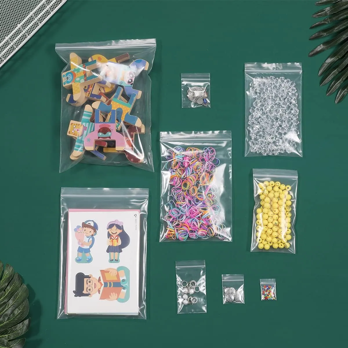 100 PCS 5" x 7" Thick Clear Zip Poly Lock Plastic Bags Seal Reclosable Zip Bag Durable 2.4 Mil Photo Cards Envelopes Snacks Seeds Zipper Bags