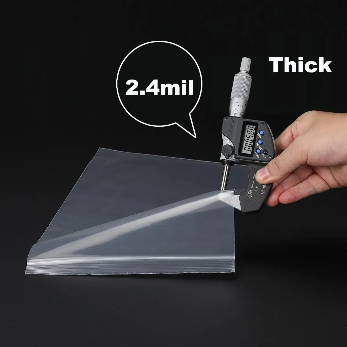 100 PCS 5" x 7" Thick Clear Zip Poly Lock Plastic Bags Seal Reclosable Zip Bag Durable 2.4 Mil Photo Cards Envelopes Snacks Seeds Zipper Bags