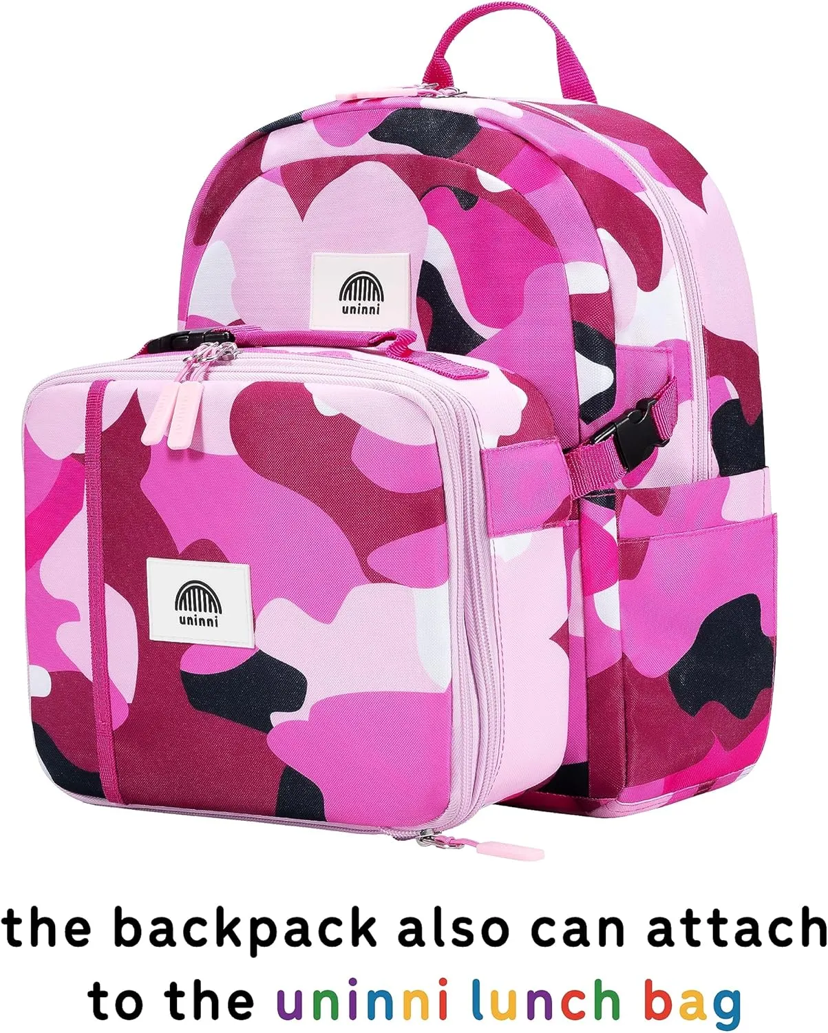 14" Kids Backpack for Girls and Boys Age 5-8 Years Old with Padded, and Adjustable Shoulder Straps - Camouflage (Fuchsia/Pink)