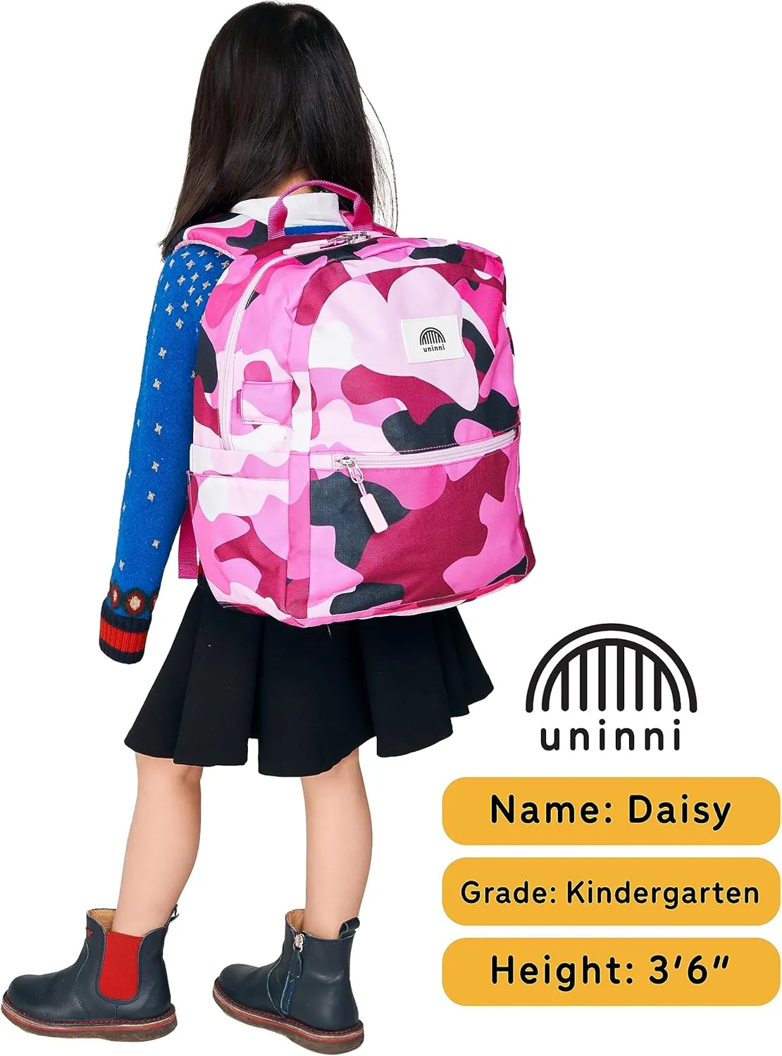 14" Kids Backpack for Girls and Boys Age 5-8 Years Old with Padded, and Adjustable Shoulder Straps - Camouflage (Fuchsia/Pink)