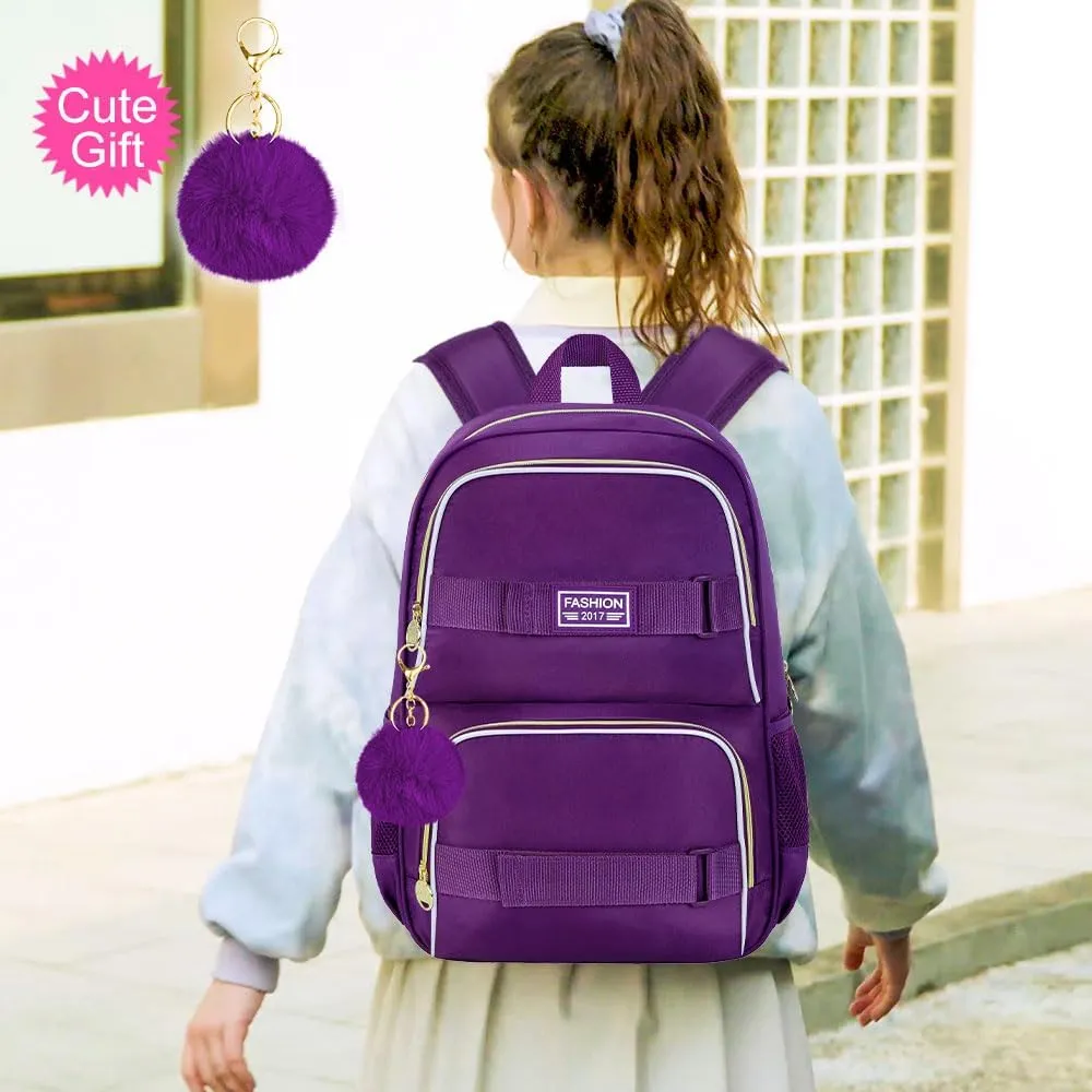 3Pcs Backpack for Girls Boys, 17 Inches Women Men School Bookbag Set for Teens College, Laptop Backpacks with Lunch Box