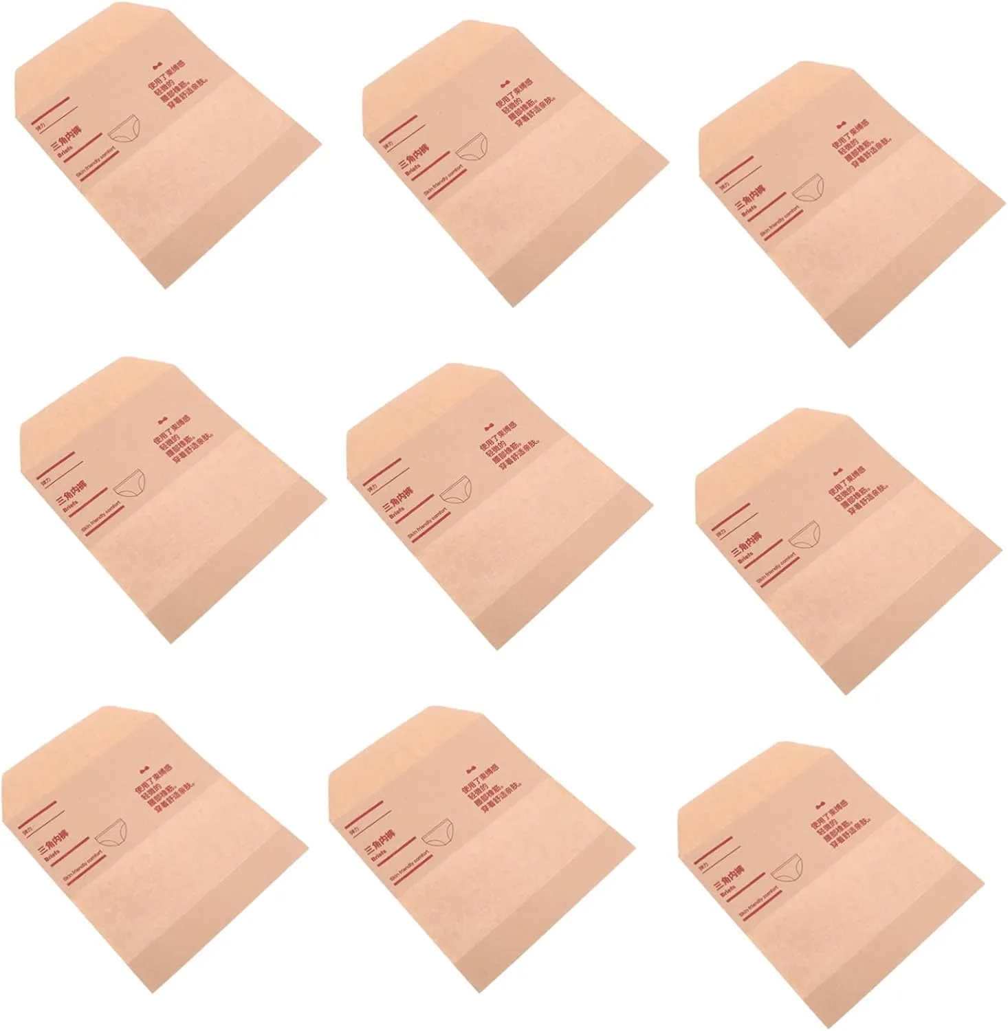 50 Pack Underwear Storage Bags Self-seal Travel Socks Pouches Paper Packaging Bags Dry Clean Sealable Pouches