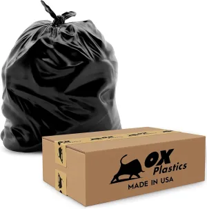 55 Gallon Trash Bags (3 MIL) - 100 Count Large 36x52 IN Thick Garbage Bags - Multipurpose Trash Can Liners for Contractors, Home Kitchen & Industrial Use (Made in USA)