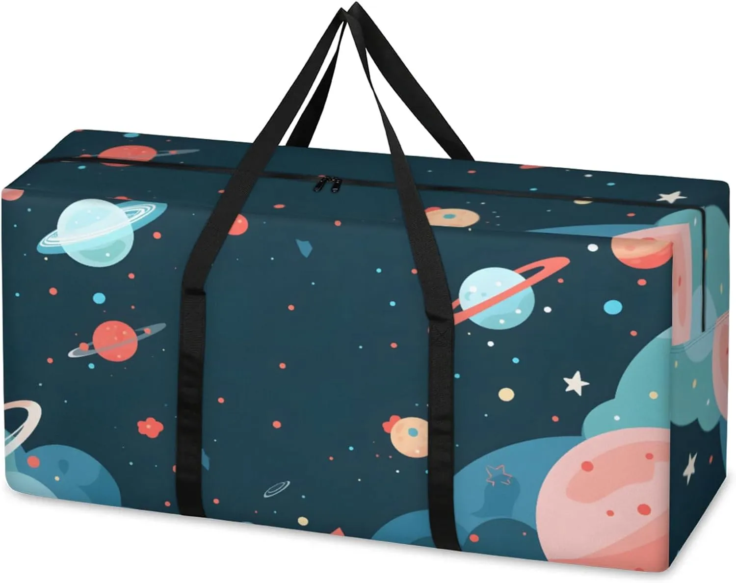 Abstract Galaxy Extra Large Moving Bags Heavy Duty Storage Bags Colorful Galaxy Cloth Wrap Around Handles Double Zipper Reusable Convenient Foldable Storage Tote for Travel Camping Space Save