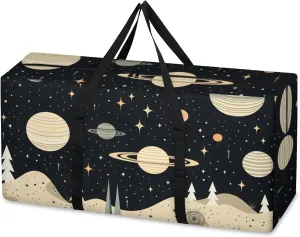 Abstract Galaxy Extra Large Moving Bags Heavy Duty Storage Bags Dreamy Galaxy Cloth Wrap Around Handles Double Zipper Reusable Convenient Foldable Storage Tote for Travel Camping Space Save