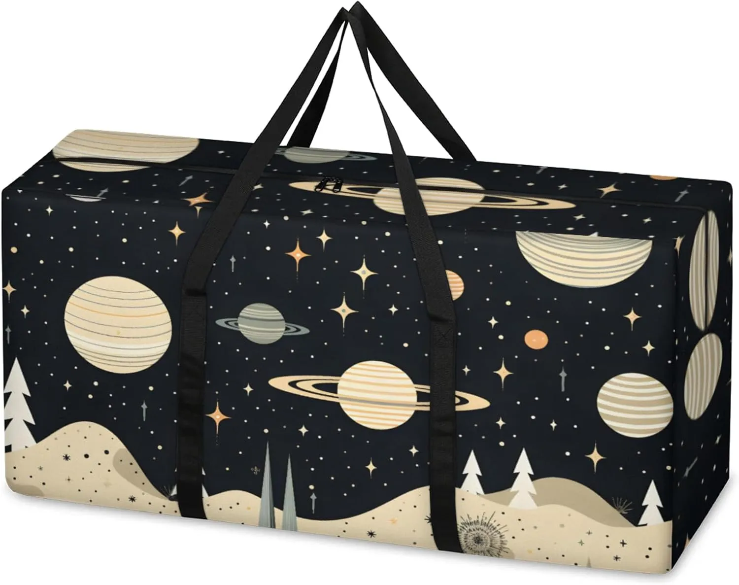 Abstract Galaxy Extra Large Moving Bags Heavy Duty Storage Bags Dreamy Galaxy Cloth Wrap Around Handles Double Zipper Reusable Convenient Foldable Storage Tote for Travel Camping Space Save