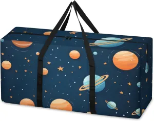 Abstract Galaxy Extra Large Moving Bags Heavy Duty Storage Bags Graffiti Galaxy Cloth Wrap Around Handles Double Zipper Reusable Convenient Foldable Storage Tote for Travel Camping Space Save
