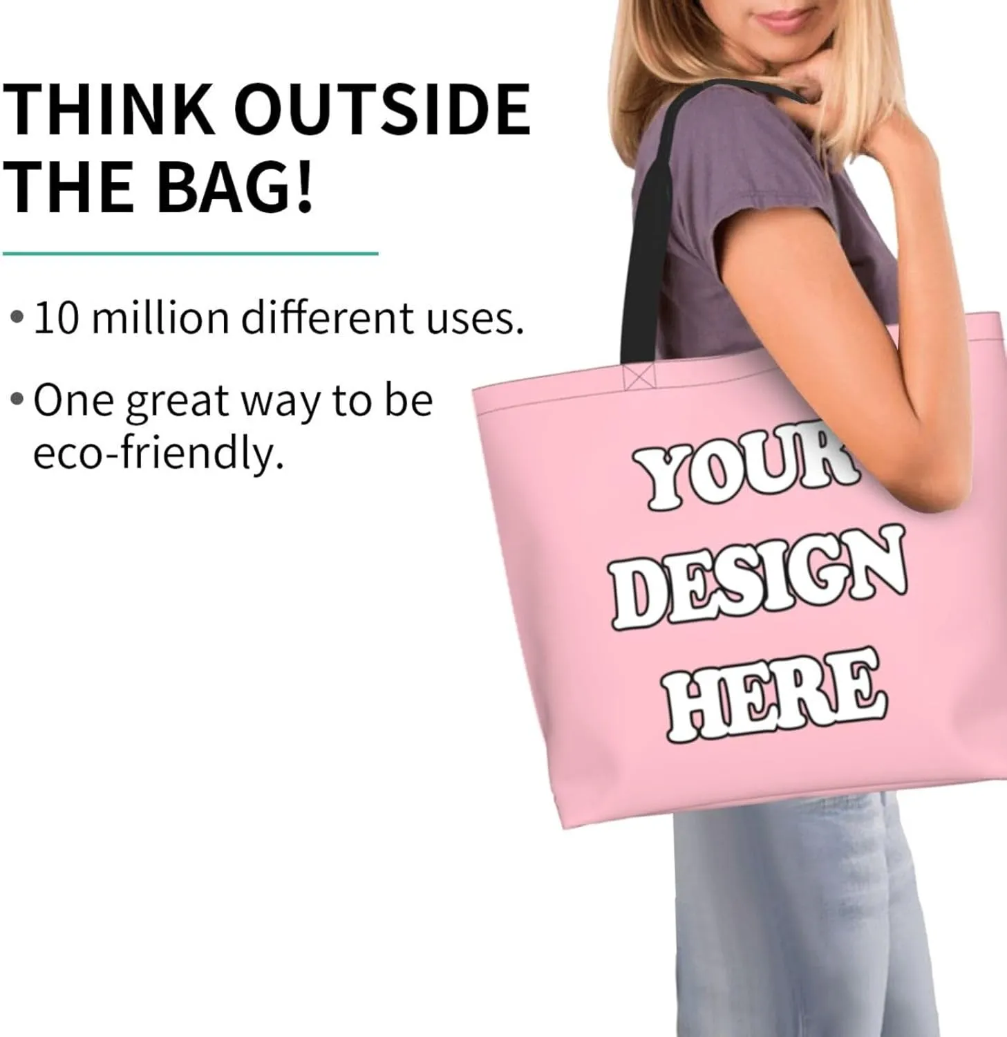 Abybela Custom Tote Bags with Team Logo Text Picture for Women Personalized Shopping Handmade Totes