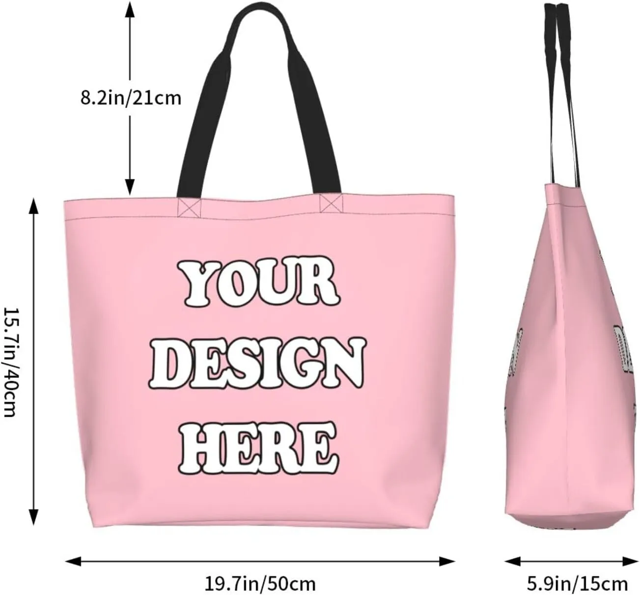 Abybela Custom Tote Bags with Team Logo Text Picture for Women Personalized Shopping Handmade Totes