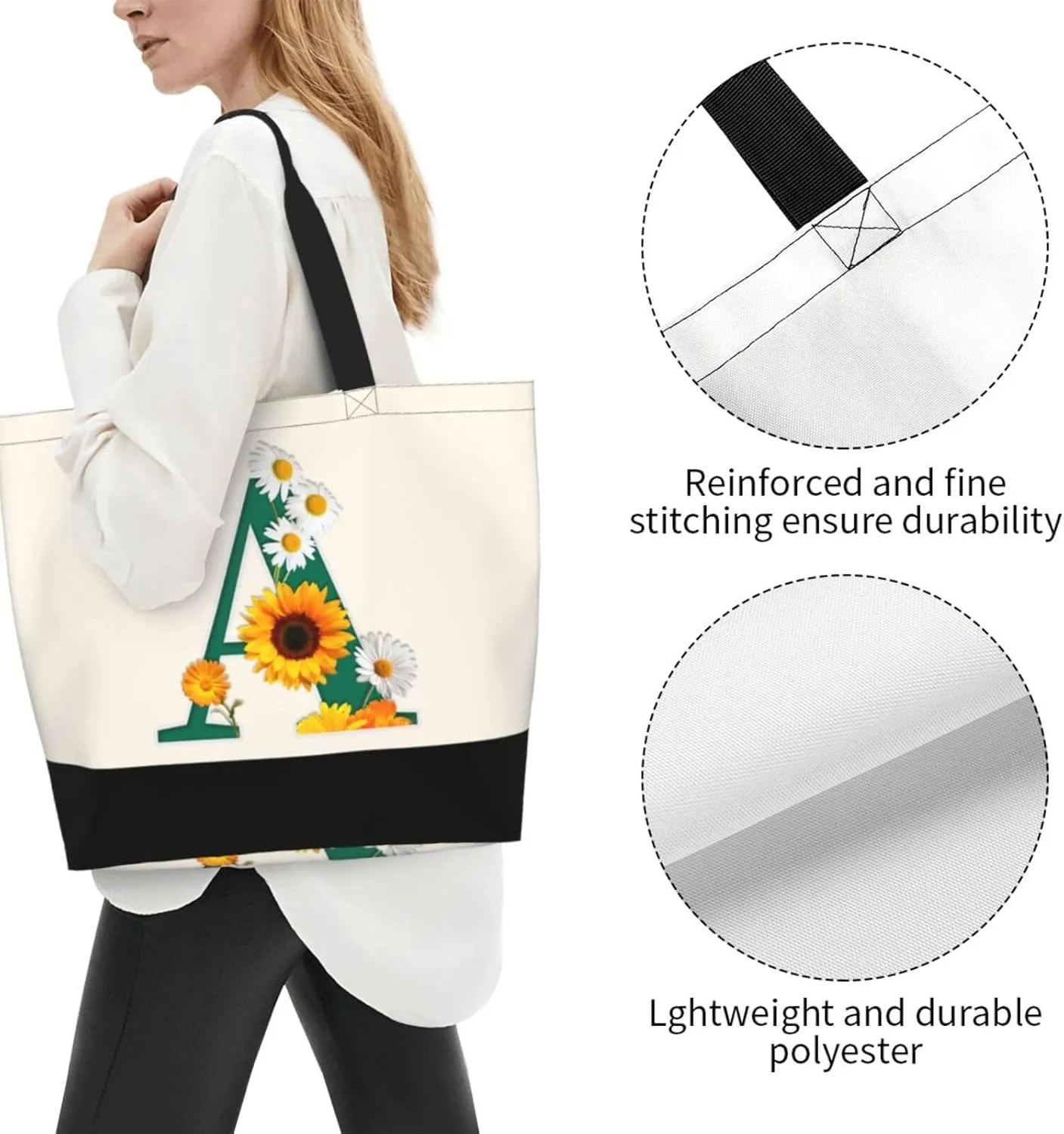 Abybela Custom Tote Bags with Team Logo Text Picture for Women Personalized Shopping Handmade Totes
