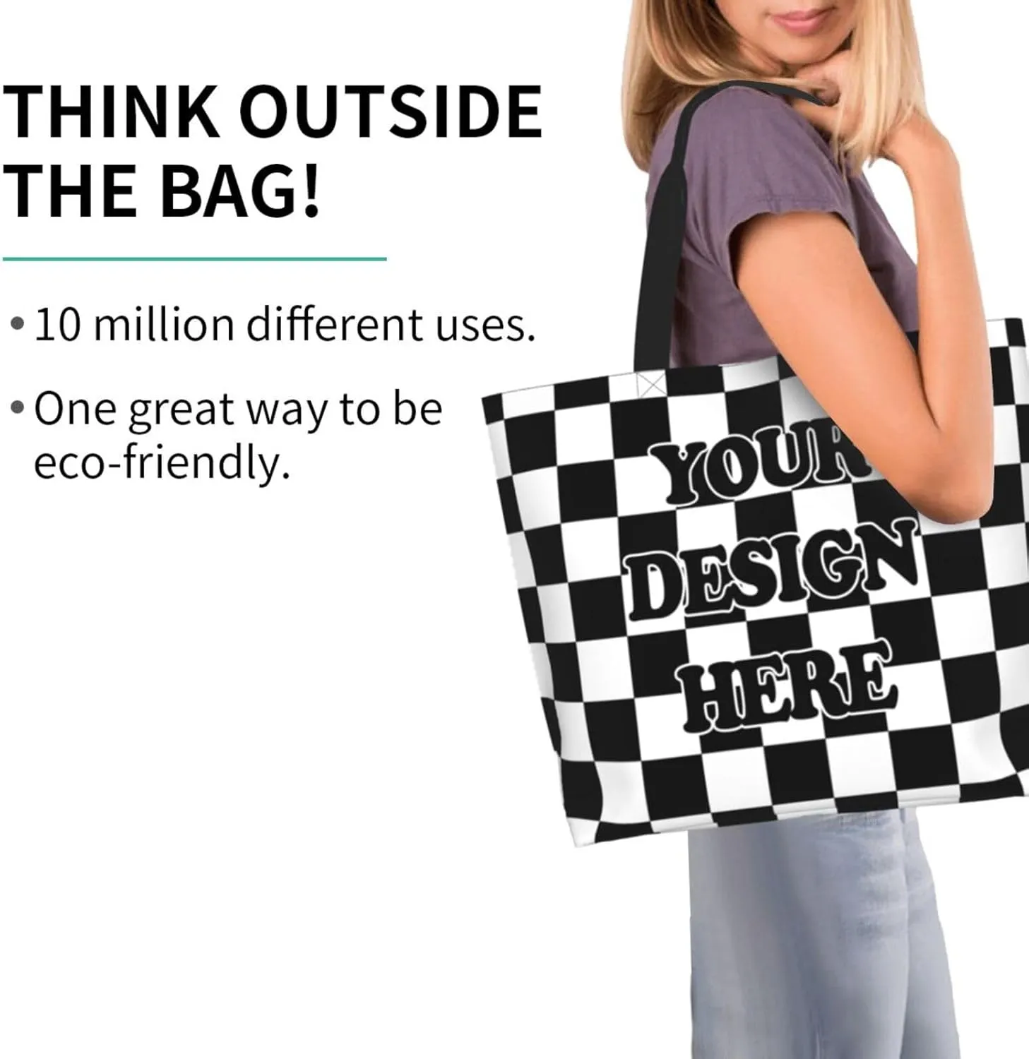 Abybela Custom Tote Bags with Team Logo Text Picture for Women Personalized Shopping Handmade Totes
