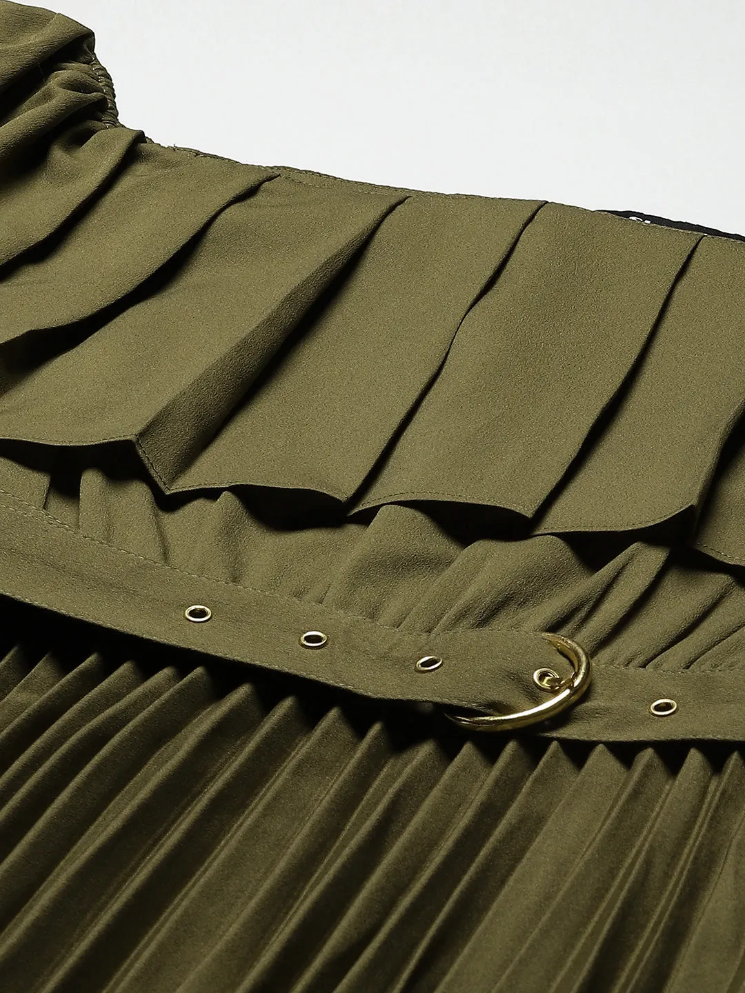 Accordion Plated A-Line Dress