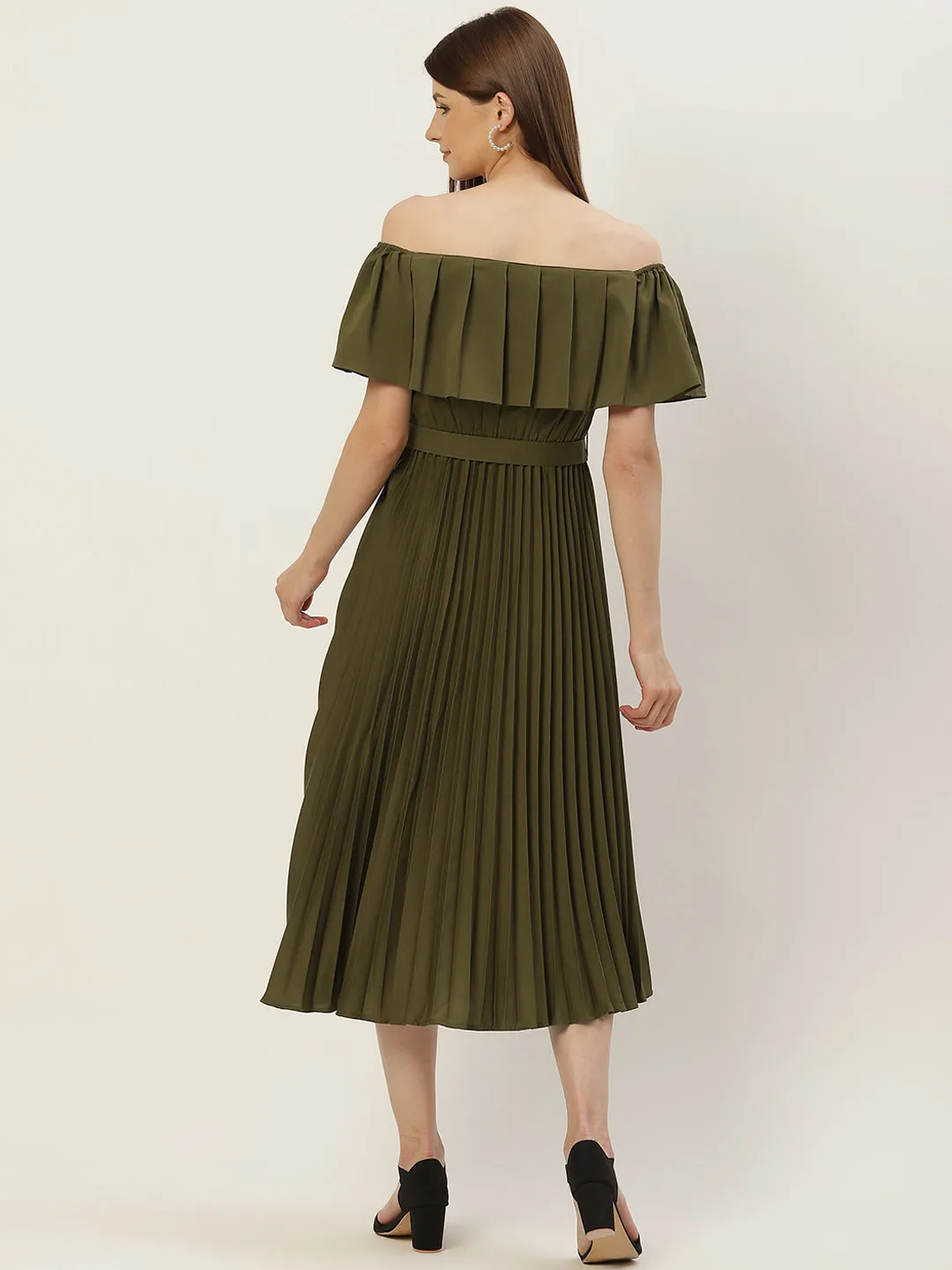 Accordion Plated A-Line Dress