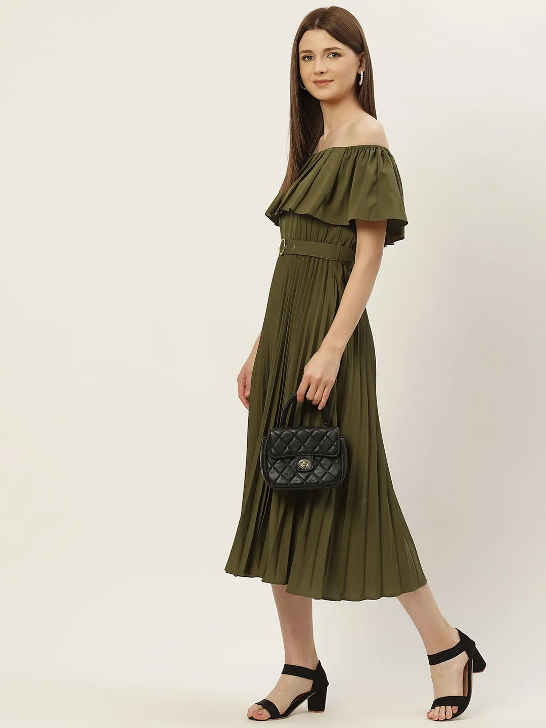 Accordion Plated A-Line Dress
