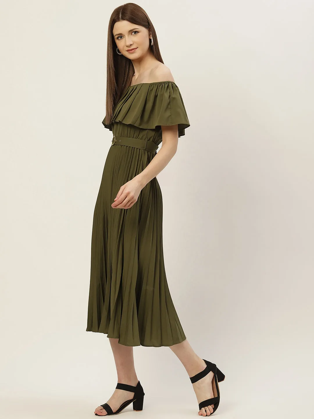 Accordion Plated A-Line Dress