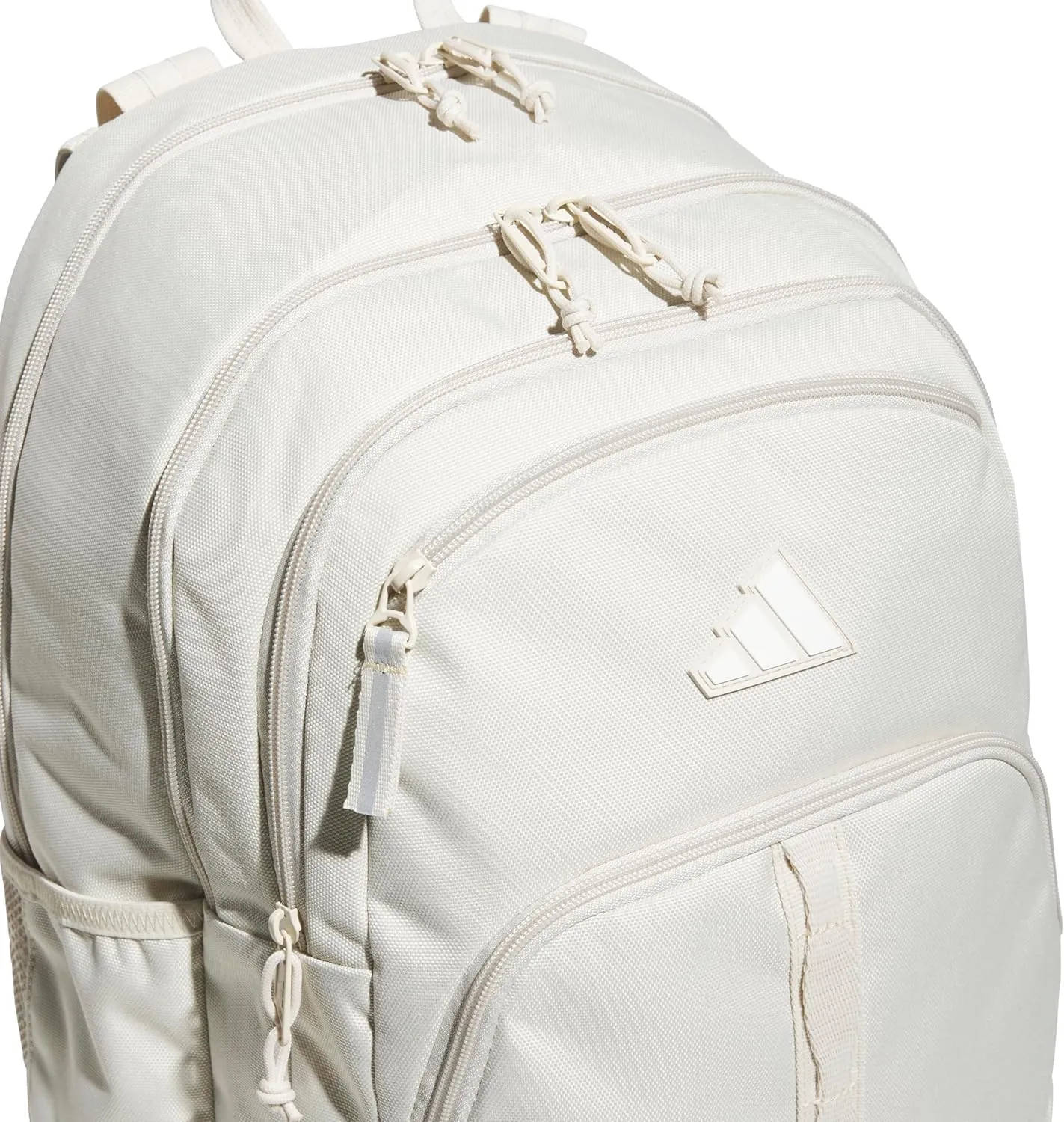 adidas Prime Backpack for Work, Travel Bag for Women and Men with Padded Compartment for Laptop, Alumina Beige/White, One Size