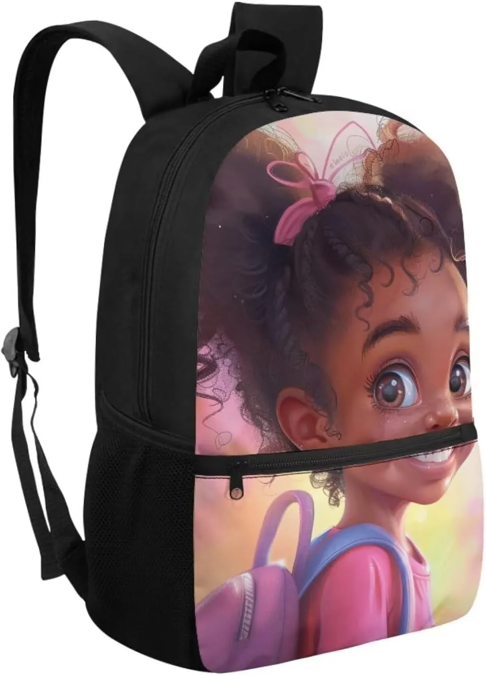 African Cute Girl Kids Backpacks for Girls Preschool School Bags Lightweight School Bookbag, 17 Inch Bookbags Bagpack Large Capacity Daypack Backpacks Shoulder Bags Satchel