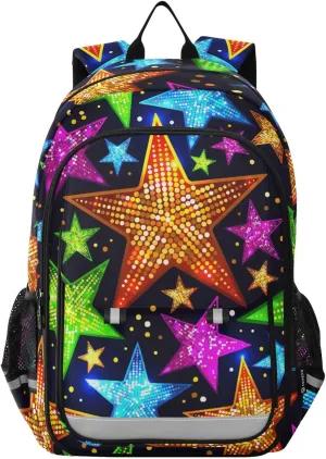 ALAZA Colorful Orange Bule Green Star Backpacks Travel Laptop Backpack
