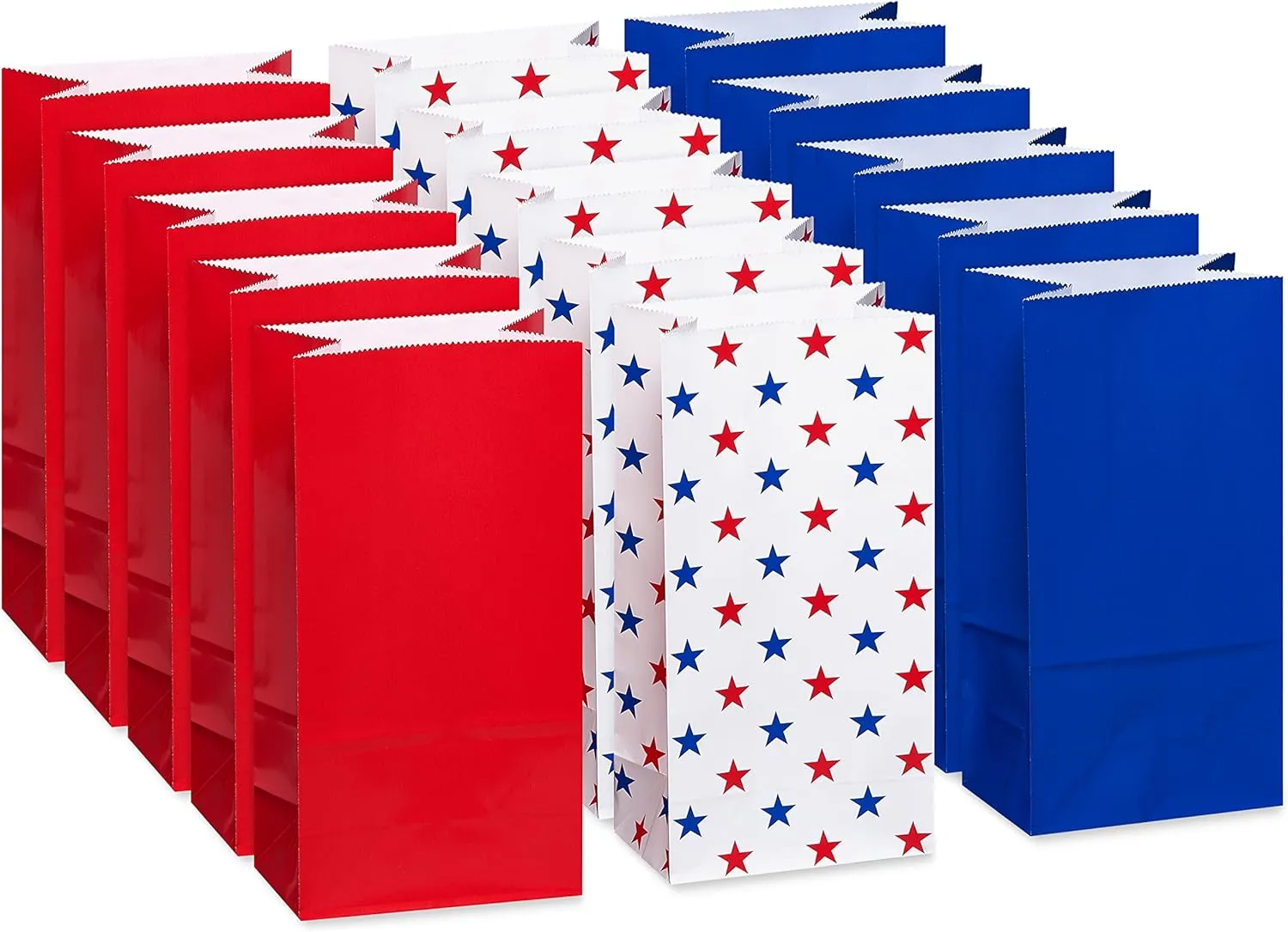 American Greetings 10" Large Patriotic Gift Bags, Red, White and Blue (16-Count)