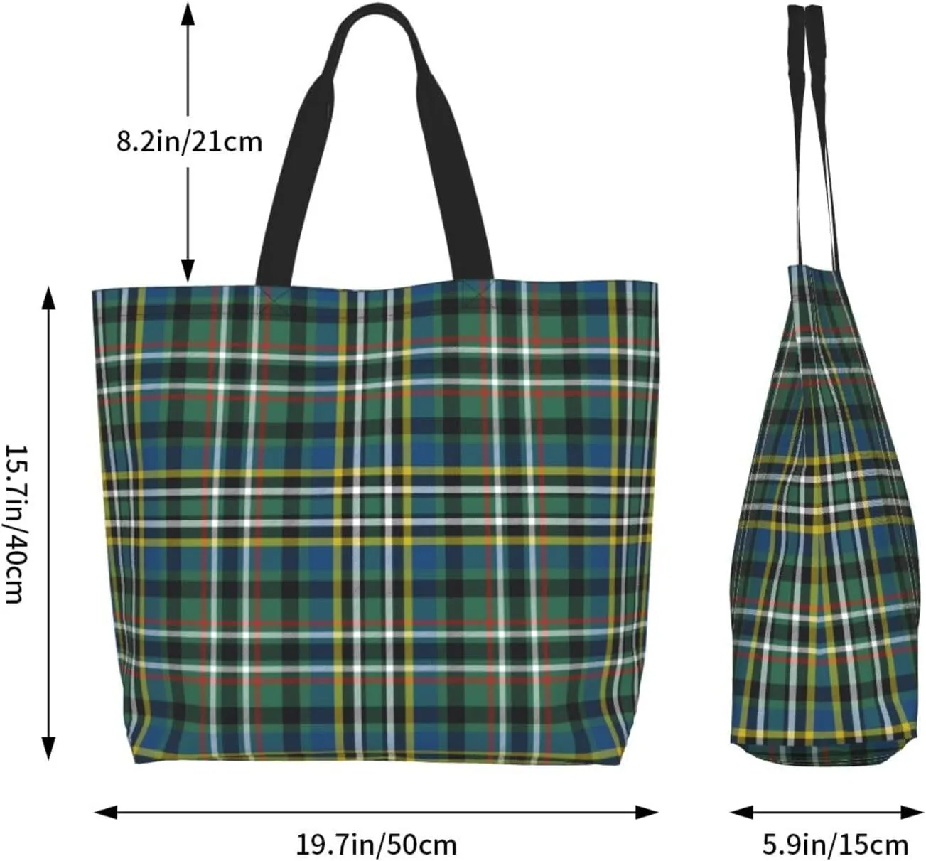 Ancient Tartan Tote Bag For Women Weekender Travel Bag Reusable Grocery Bags Large Totes Handbags