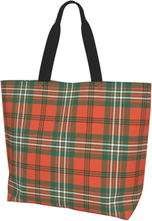 Ancient Tartan Tote Bag For Women Weekender Travel Bag Reusable Grocery Bags Large Totes Handbags
