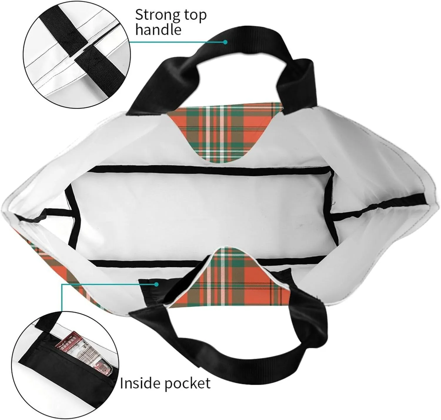 Ancient Tartan Tote Bag For Women Weekender Travel Bag Reusable Grocery Bags Large Totes Handbags
