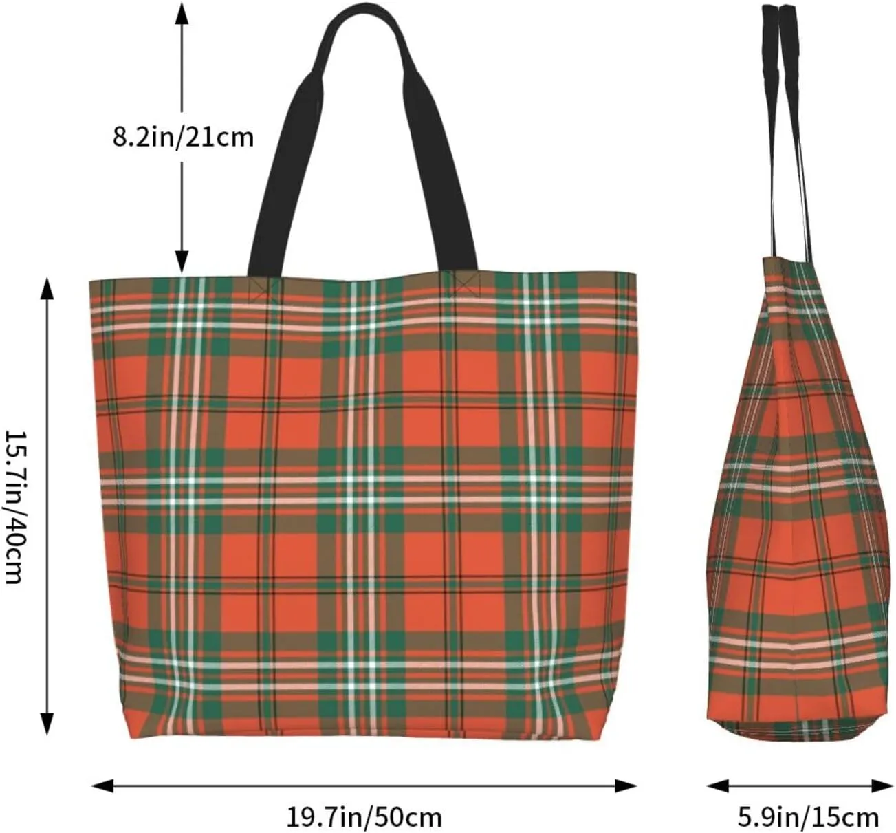 Ancient Tartan Tote Bag For Women Weekender Travel Bag Reusable Grocery Bags Large Totes Handbags
