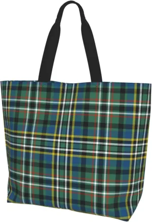 Ancient Tartan Tote Bag For Women Weekender Travel Bag Reusable Grocery Bags Large Totes Handbags
