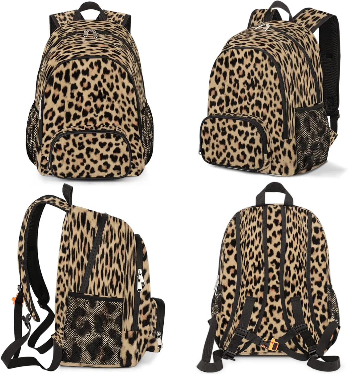 Animal Print Backpacks for Travel Laptop Backpack Waterproof School Backpack with Laptop Compartment & Multiple Pockets Leopard Skin Casual Daypack College Bookbag