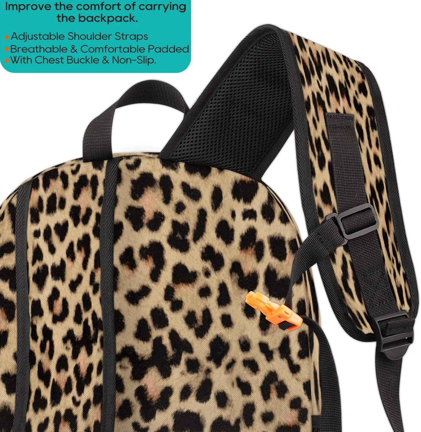 Animal Print Backpacks for Travel Laptop Backpack Waterproof School Backpack with Laptop Compartment & Multiple Pockets Leopard Skin Casual Daypack College Bookbag