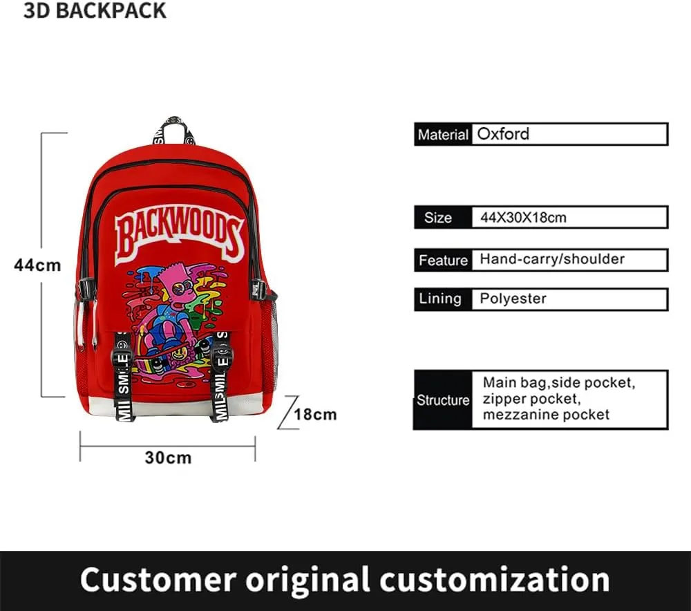 Anime Backpacks Casual Laptop Backpack Travel Bags for Men Women