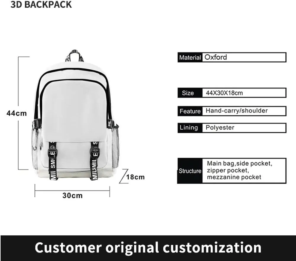 Anime Backpacks Casual Laptop Backpack Travel Bags for Men Women