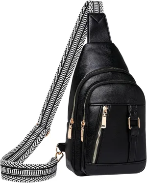 Anti Theft Crossbody Bag for Women Multi Pocket Crossbody Purses Shoulder Handbags Mens Work Backpack(Black)