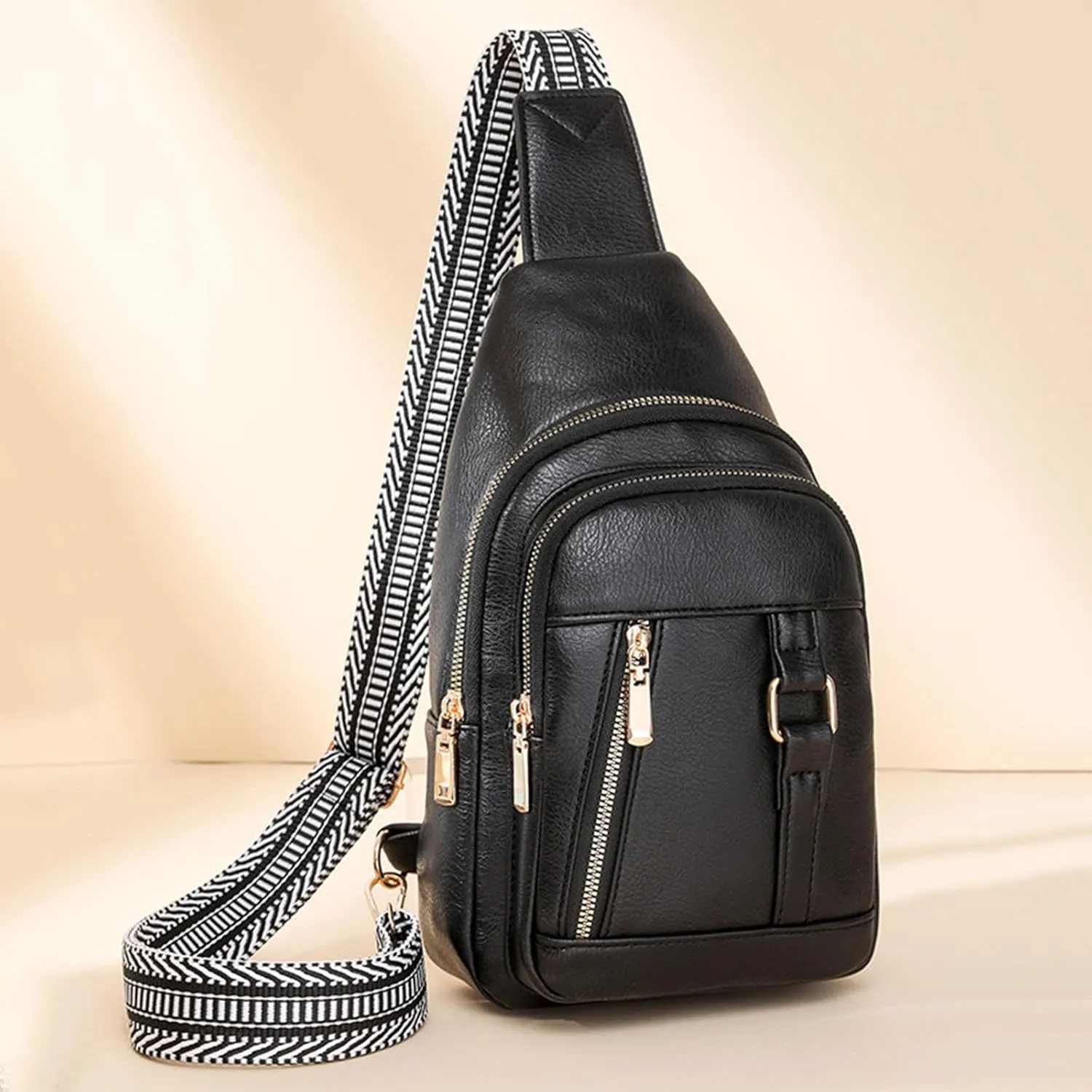 Anti Theft Crossbody Bag for Women Multi Pocket Crossbody Purses Shoulder Handbags Mens Work Backpack(Black)
