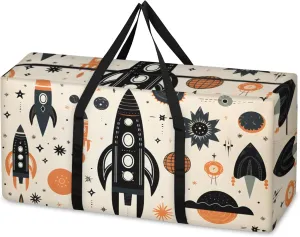 Artistic Galaxy Extra Large Moving Bags Heavy Duty Storage Bags Modern Galaxy Cloth Wrap Around Handles Double Zipper Reusable Convenient Foldable Storage Tote for Travel Camping Space Save