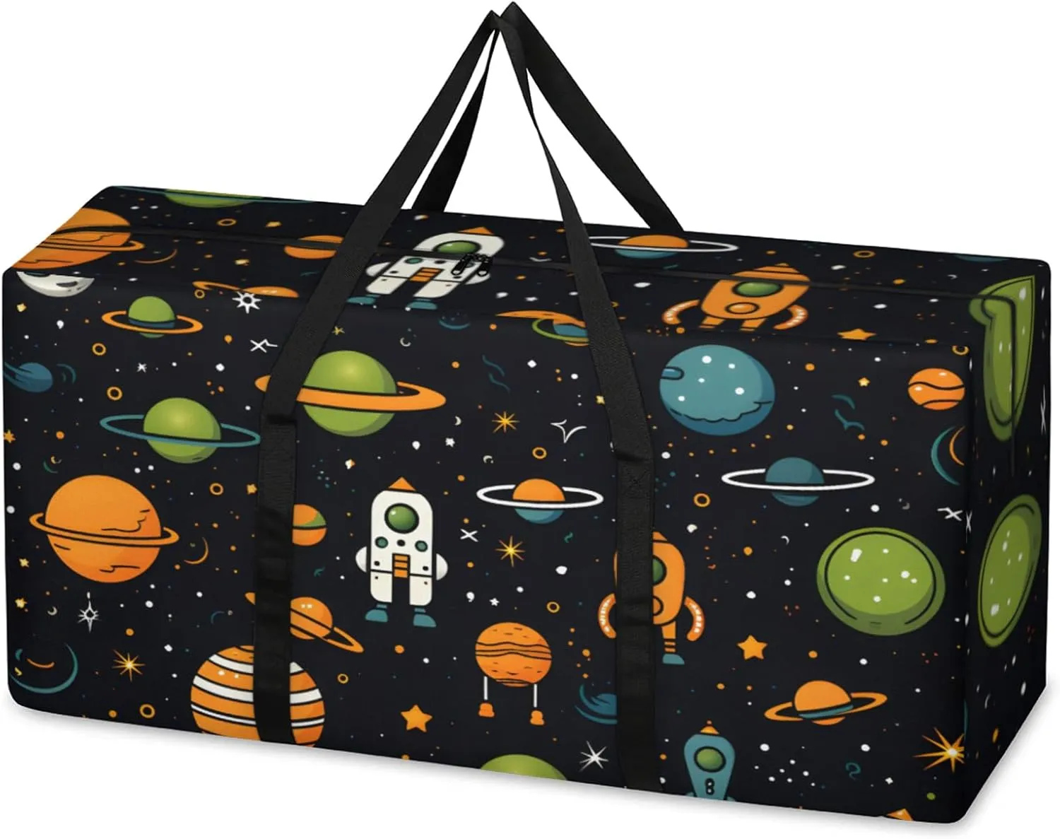 Artistic Galaxy Extra Large Moving Bags Heavy Duty Storage Bags Various Galaxy Cloth Wrap Around Handles Double Zipper Reusable Convenient Foldable Storage Tote for Travel Camping Space Save