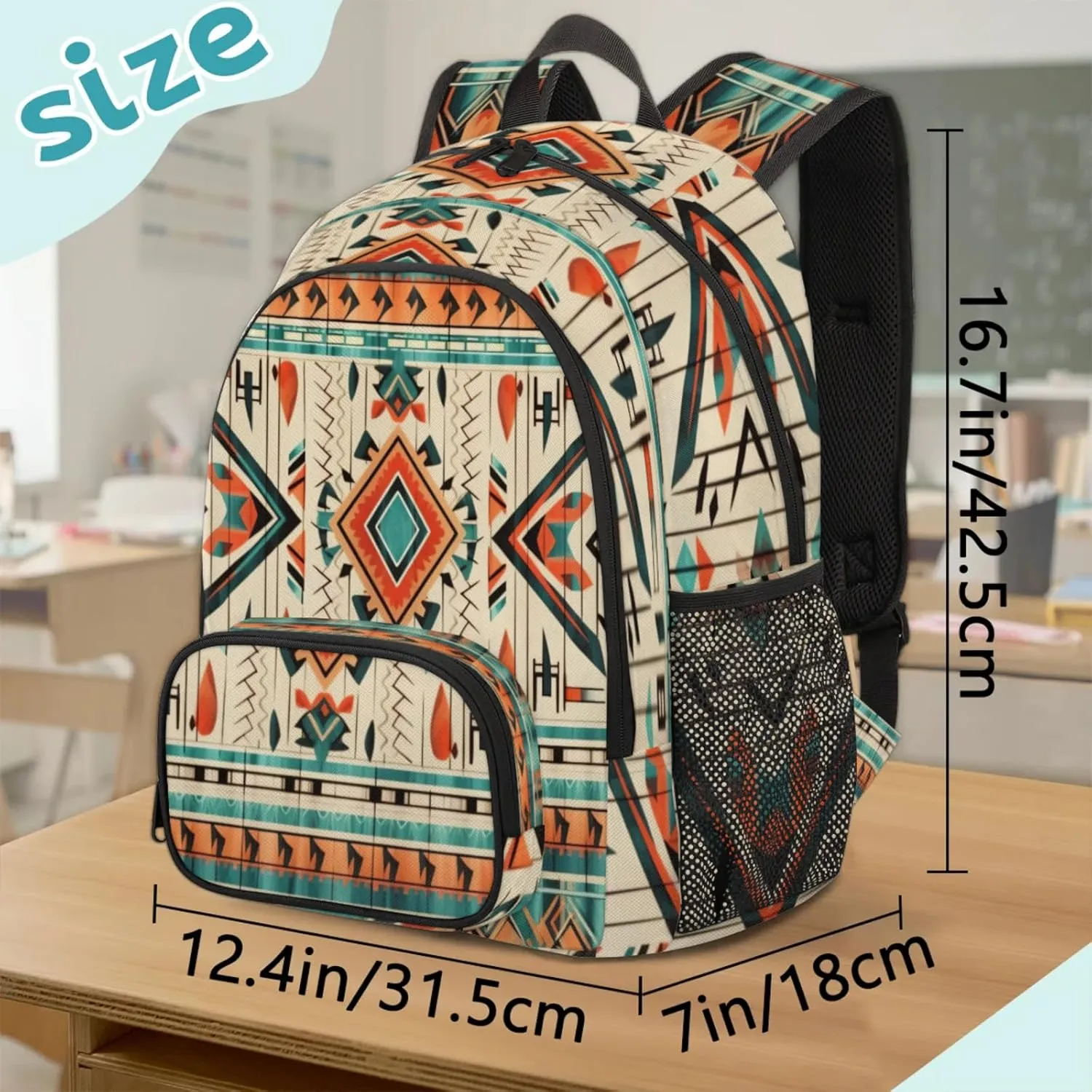 Aztec Backpacks for Boys Girls Travel Laptop Backpack Waterproof School Backpack with Laptop Compartment Teens Backpack Casual Daypack College Bookbag