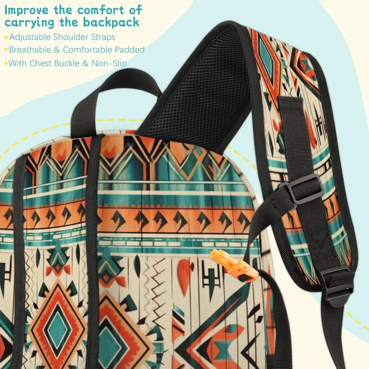 Aztec Backpacks for Boys Girls Travel Laptop Backpack Waterproof School Backpack with Laptop Compartment Teens Backpack Casual Daypack College Bookbag