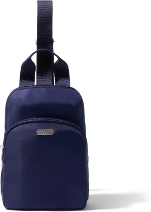 Baggallini Essential Small 12x7 Inch Sling Crossbody Bag with Convertible Adjustable Shoulder Strap