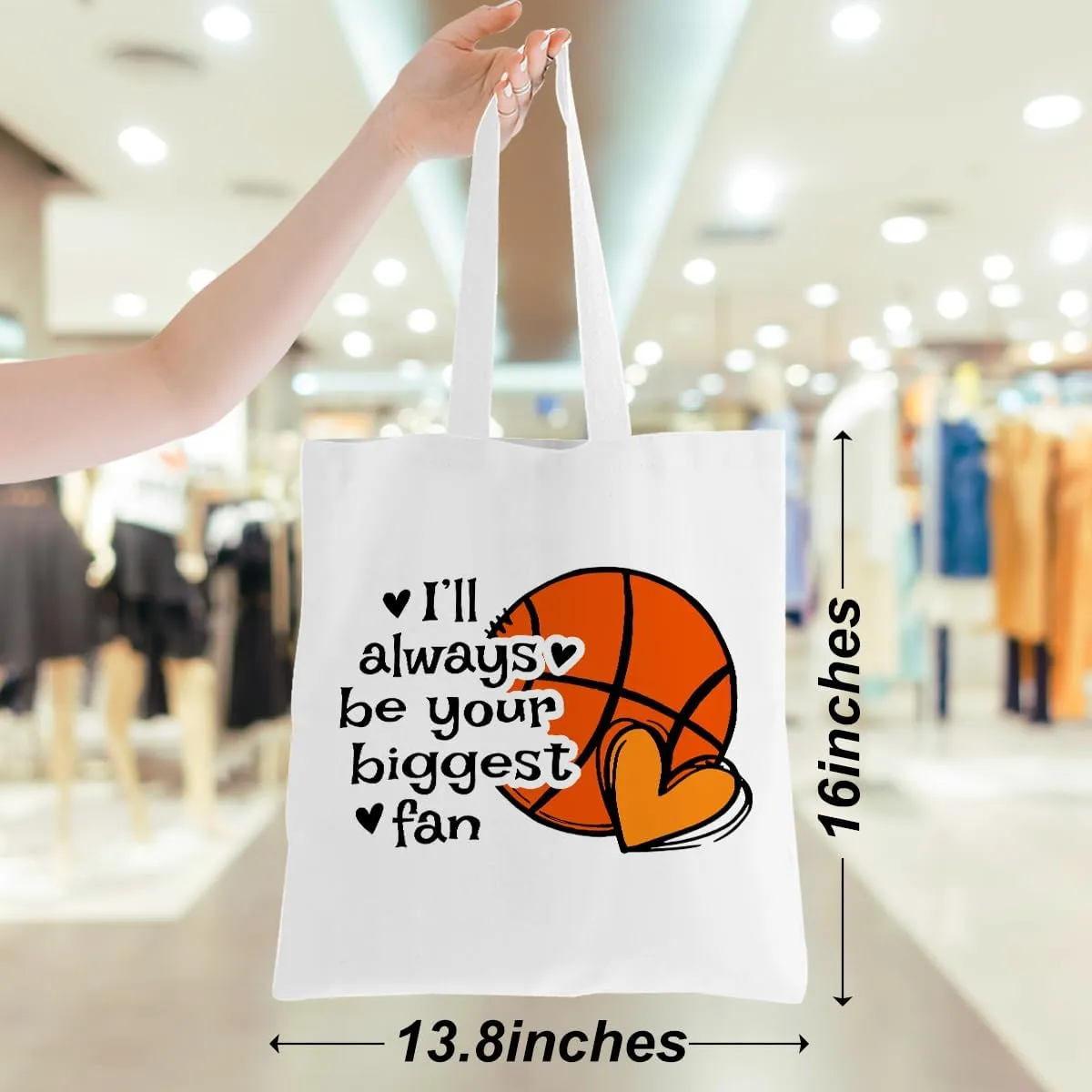 Basketball Storage Bag Sports Lovers Tote Bag, Basketball Stuff for Women Men Basketball Fans Player Daughter Son