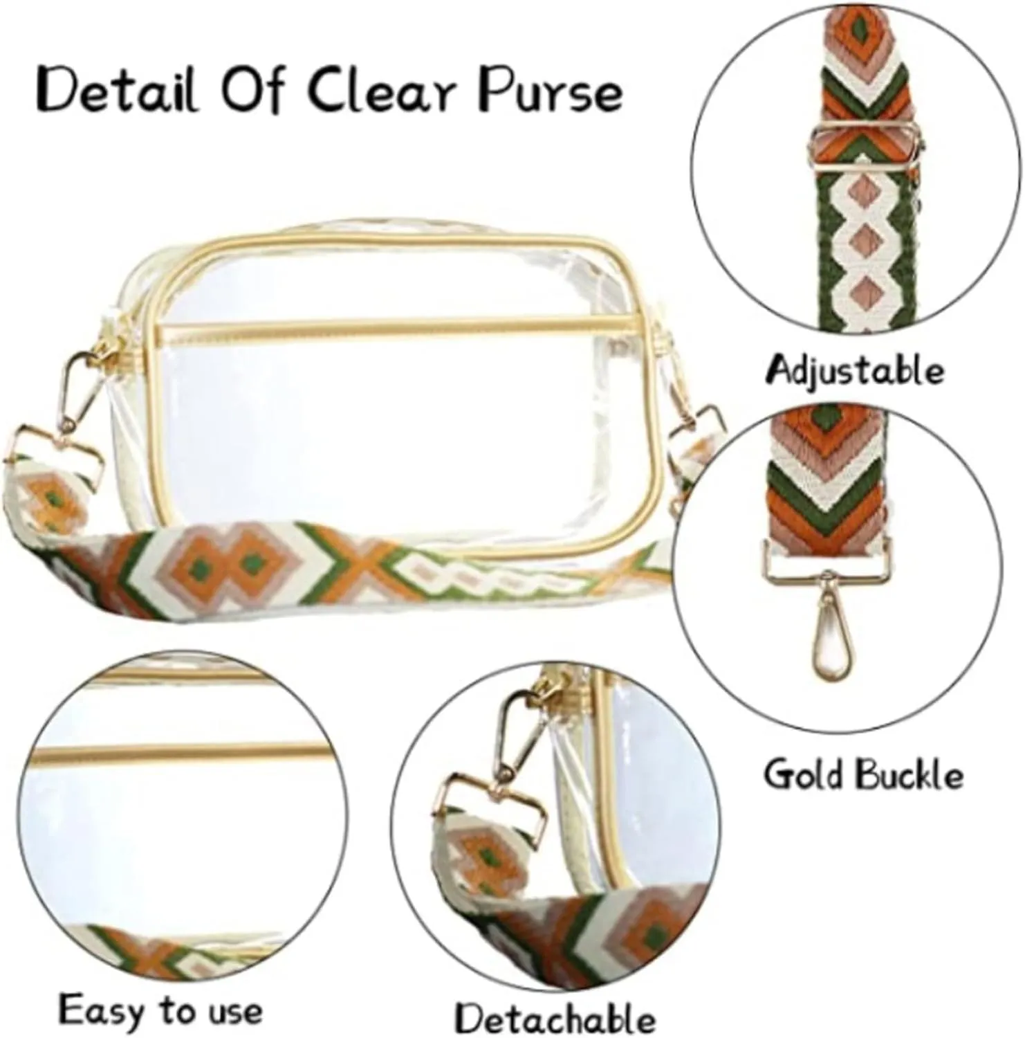 Beach Tote Bag Hobo Transparent Zipper Shoulder Bag Fashion New Pattern Messenger Bag Suitable For Outdoor Beach Travel Z