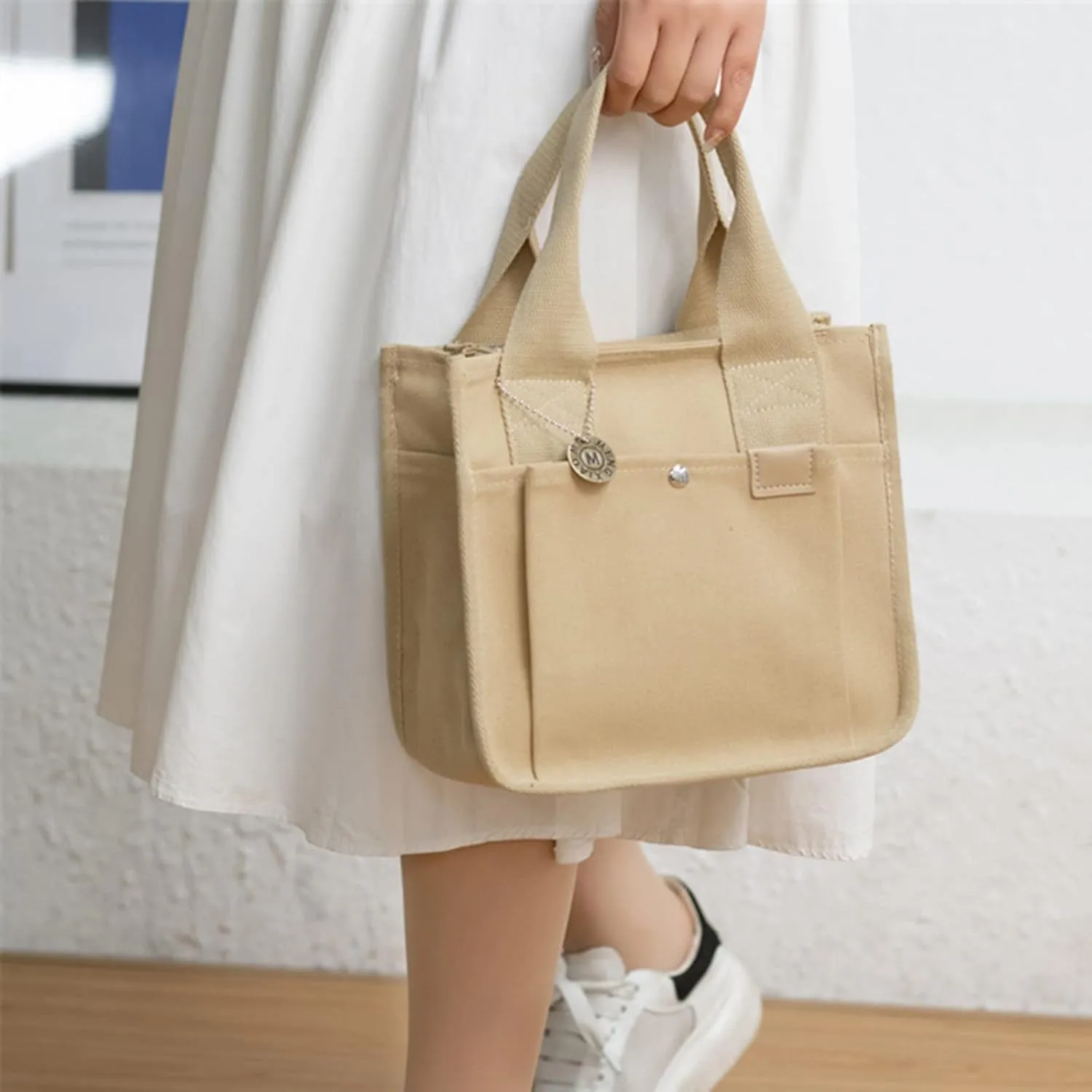 Beach Tote Bag Square Bags Zipper Mini Canvas Shoulder Handbags Sport Messenger Handbag For Outdoor Mens Travel Essential E