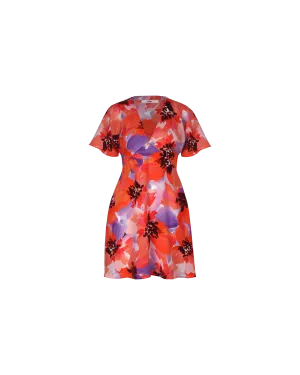 BETTINA SILK MINI DRESS POPPY FLORAL