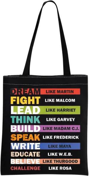 Black History Month Gift African Pride Tote Bag Inspirational Gifts for Black Women African Women Pride Gifts (Dream Write)
