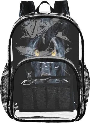 Black Leopard Travel Bag Kids, Clear Plastic Bag, Backpack Bag, Clear Backpacks