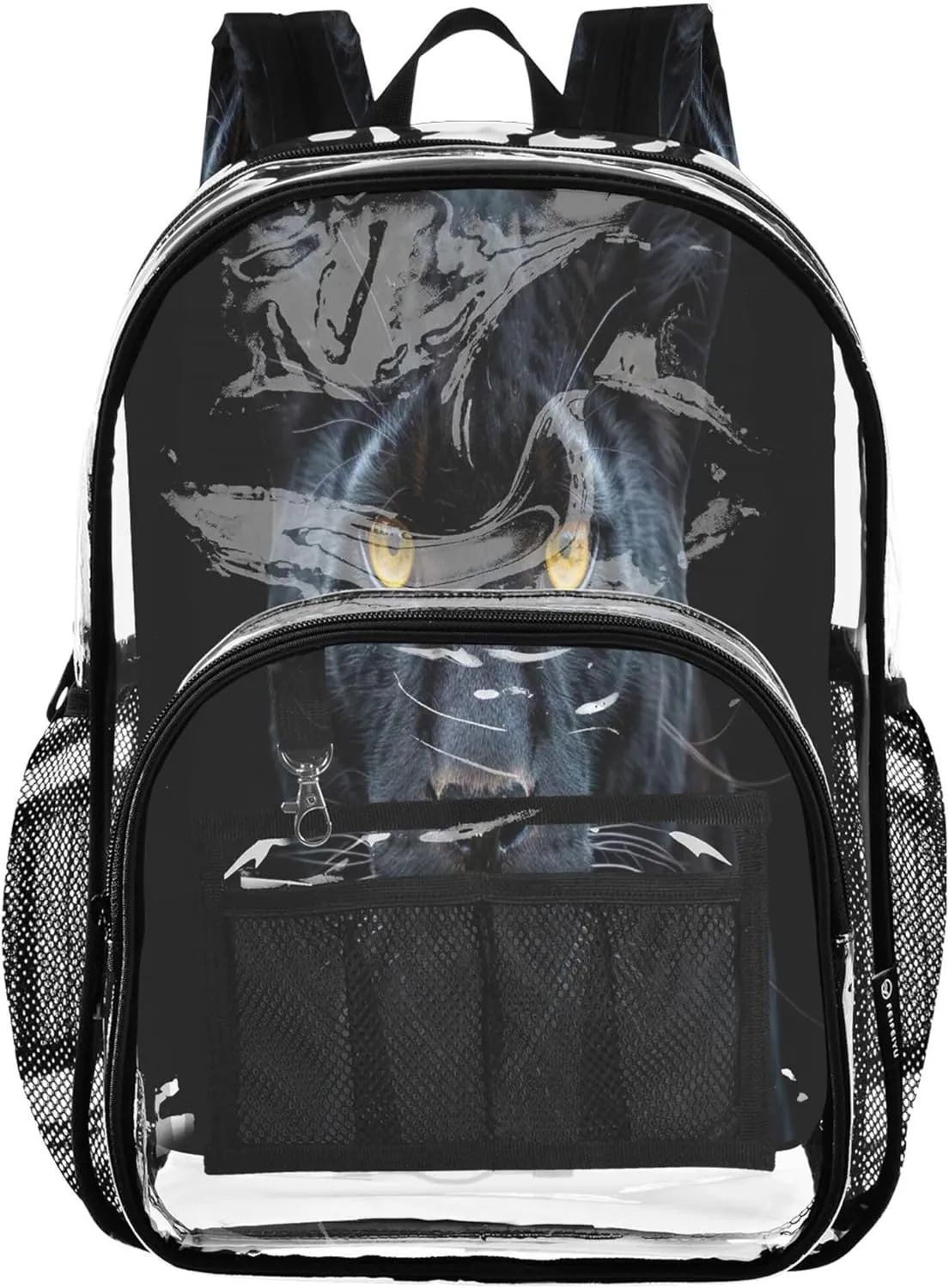 Black Leopard Travel Bag Kids, Clear Plastic Bag, Backpack Bag, Clear Backpacks
