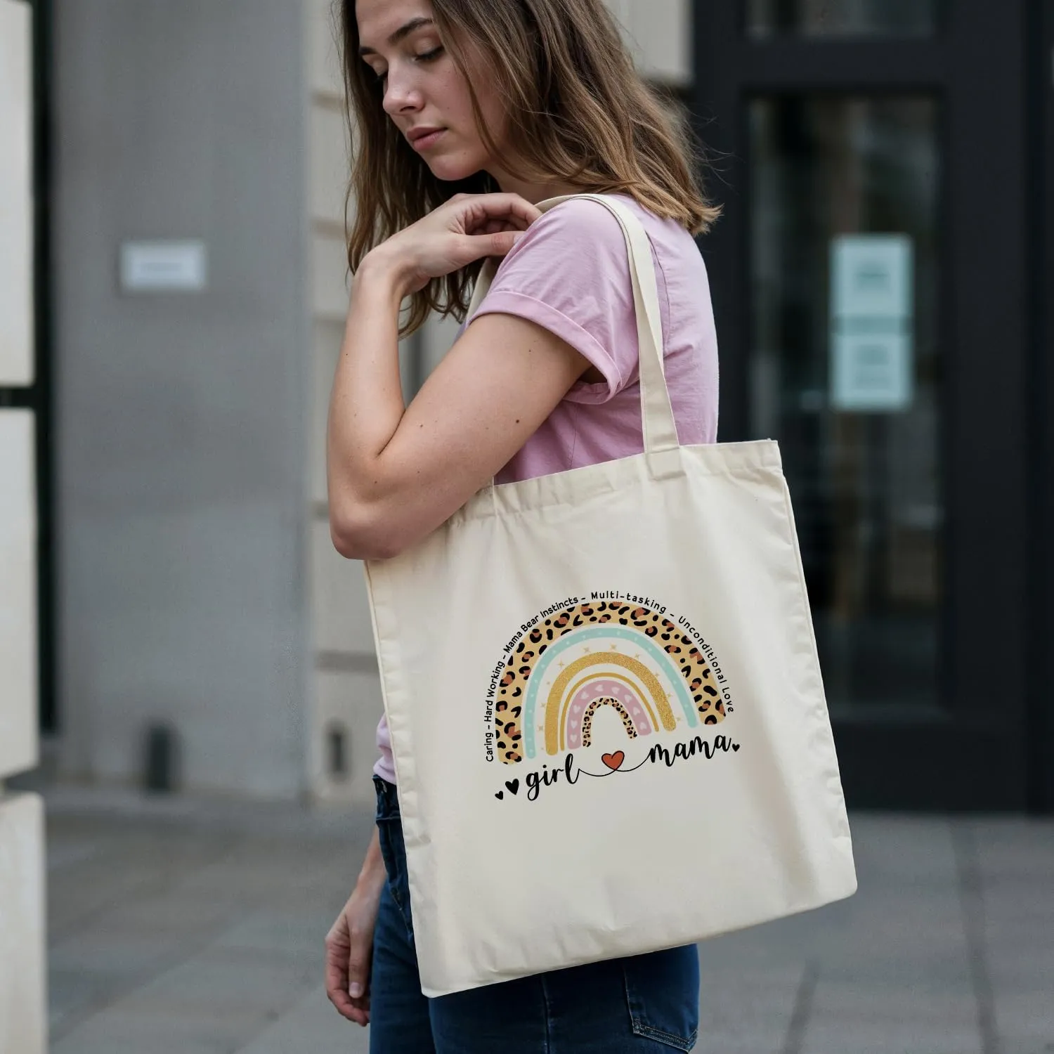 bmuvghi Canvas Tote Bag with Pocket Cute Tote Bag Aesthetic Reusable Shopping Grocery Bags Birthday Gifts for Women