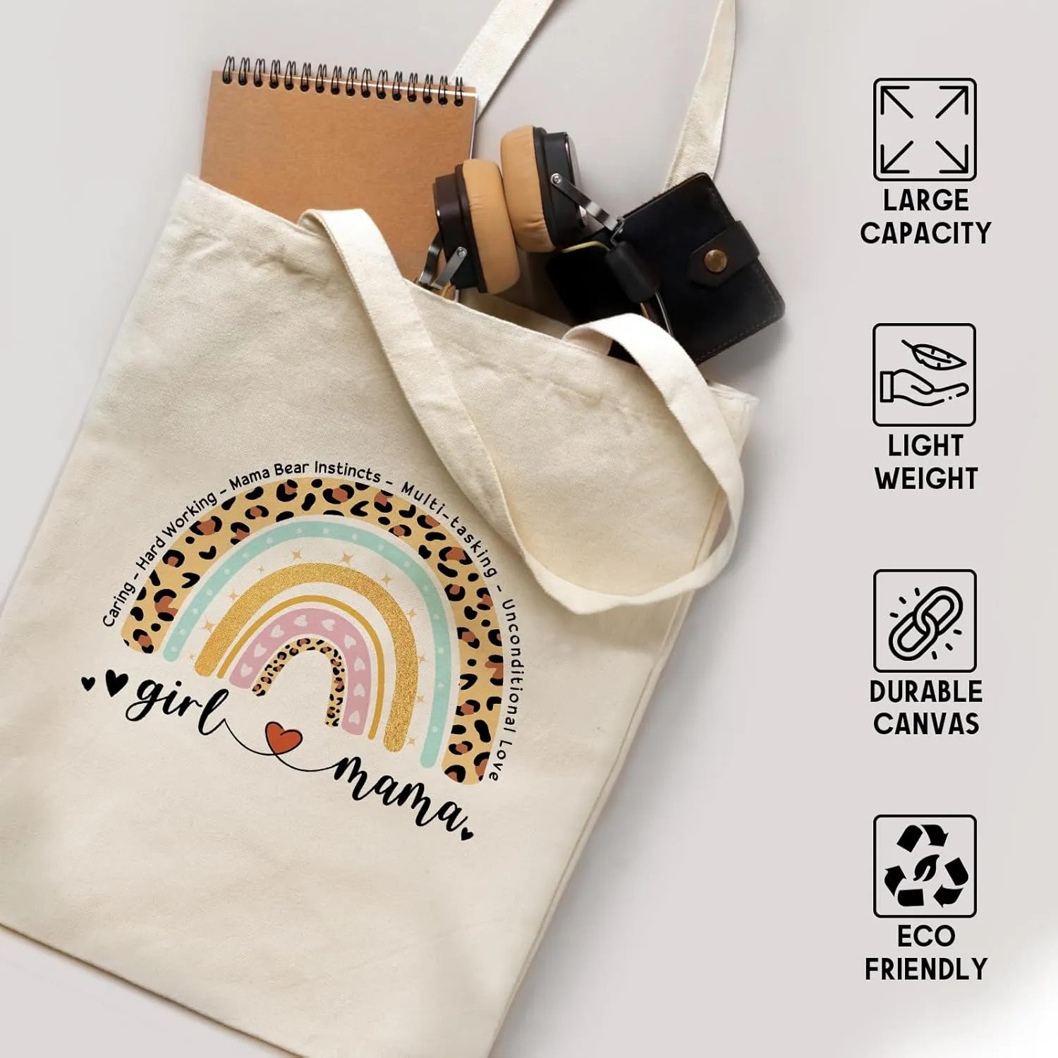 bmuvghi Canvas Tote Bag with Pocket Cute Tote Bag Aesthetic Reusable Shopping Grocery Bags Birthday Gifts for Women