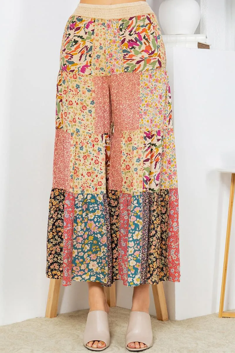 Boho Babe Printed Patchwork Pants