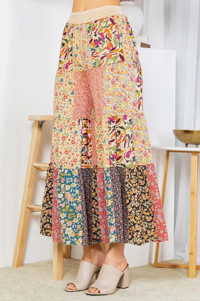 Boho Babe Printed Patchwork Pants